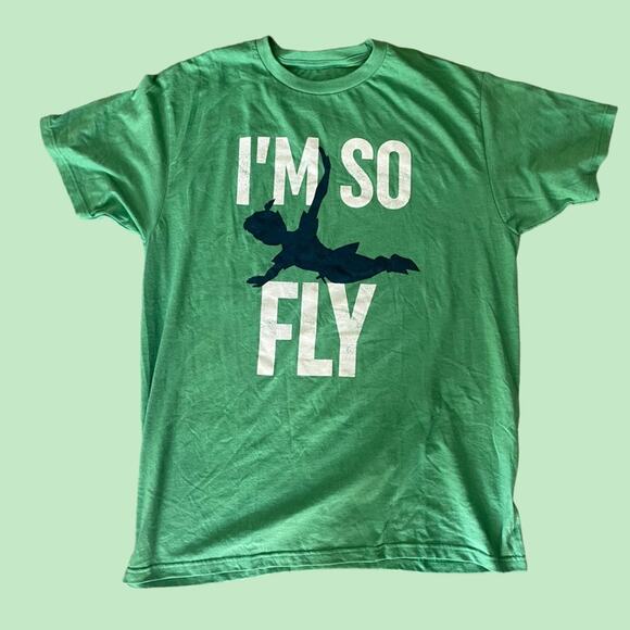 Disney I’m So Fly Graphic Tee Green Peter Pan Neverland Disneyland - Picture 7 of 7